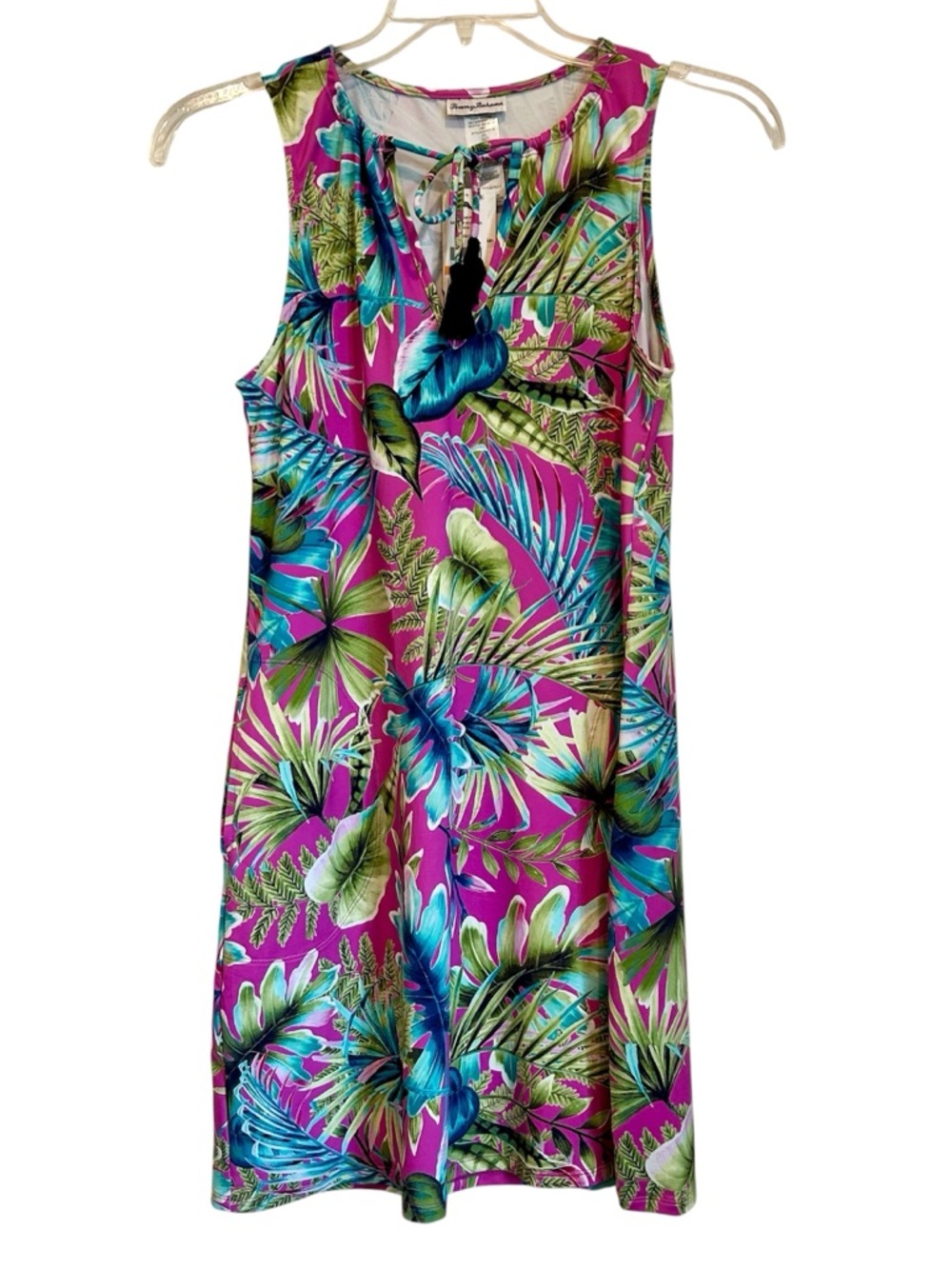 TOMMY BAHAMA Sun-Kissed Split Neck Spa Dress in Azalea Pink